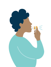 graphic of person using spirometry kit
