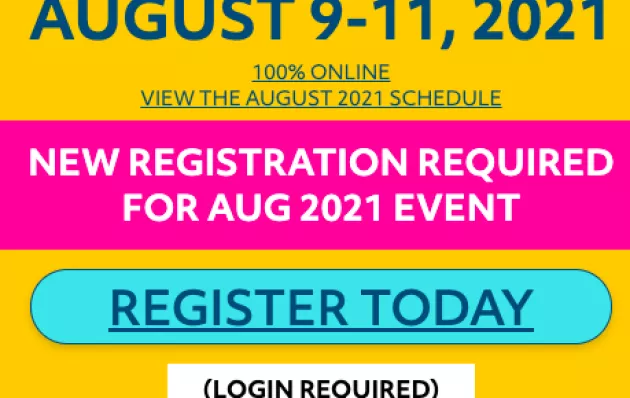 Registration poster, August 9-11, 2021